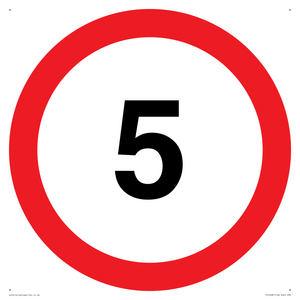 5mph or 5kph road speed sign